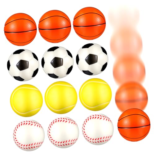 SKISUNO 12 Stück Teiliges Kleine PU Stressbälle in Sportarten Designs Baseball Tennis Basketball Fußball Weiche Squeeze Toys zur Stressreduktion für Erwachsene als Party Giveaways und SKISUNO 12 Stück Teiliges Kleine PU Stressbälle in Sportarten Designs Baseball Tennis Basketball Fußball Weiche Squeeze Toys zur Stressreduktion für Erwachsene als Party Giveaways und von SKISUNO