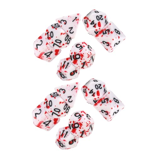 SKISUNO 14 Stück Teiliges Halloween Würfel mit Splatter Dekoration Leichte Acrylwürfel für Festival Party und Bar Spiele Kompakt und Tragbar für Rollenspiele und Familienspiele SKISUNO 14 Stück Teiliges Halloween Würfel mit Splatter Dekoration Leichte Acrylwürfel für Festival Party und Bar Spiele Kompakt und Tragbar für Rollenspiele und Familienspiele von SKISUNO