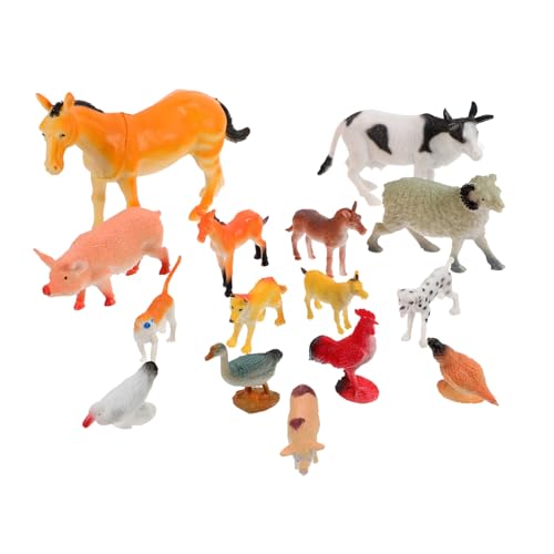 SKISUNO 14St Tiermodell-Spielzeug realistisches Tierstall-Spielset Tierzaun-Spielzeugset Farm Animals Toys tierfiguren Wohnkultur Tiere Simulation Tierverzierung Mini-Dekor für Puppenhaus von SKISUNO