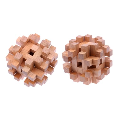 SKISUNO 1Stk Puzzleball intelligenzspielzeug holzspielzeug educational toys Interlocked Toy Brain Teaser Toy 3D-Puzzlekugel Luban-Schloss iq-Puzzle Hölzern von SKISUNO