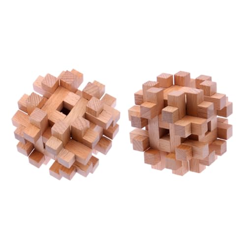 SKISUNO 1Stk Puzzleball intelligenzspielzeug holzspielzeug Educational Toys Interlocked Toy Brain Teaser Toy 3D-Puzzlekugel Luban-Schloss iq-Puzzle Hölzern von SKISUNO