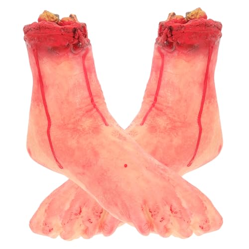 SKISUNO 2 Stck. Realistische Halloween Deko Fake Abgetrennte Füße Gruselige Broken Foot Props für Party Cosplay Haunted House Blutige Severed Feet Simulation Lebensecht und Platzsparend SKISUNO 2 Stck. Realistische Halloween Deko Fake Abgetrennte Füße Gruselige Broken Foot Props für Party Cosplay Haunted House Blutige Severed Feet Simulation Lebensecht und Platzsparend von SKISUNO