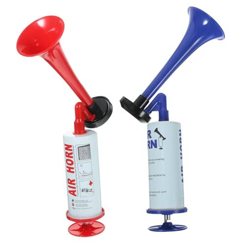 SKISUNO 2 Stück Extra Laut Fußball Air Horn Hand Push Trompete Cheer Horn Für Fußball Partys Events Und Sportveranstaltungen Ideal Zum Anfeuern Und Feiern von SKISUNO