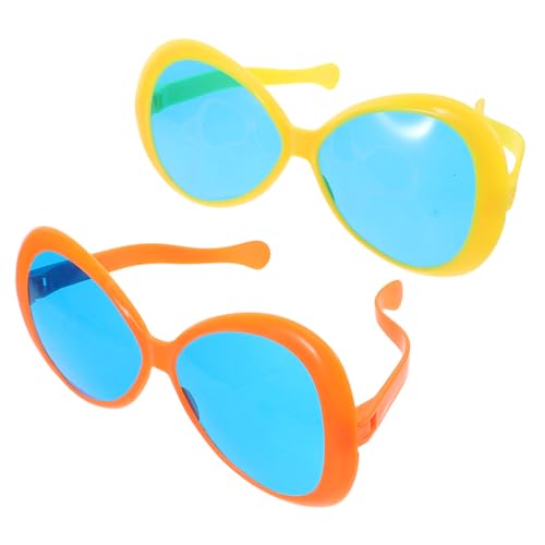 SKISUNO 2 Stück Jumbo Sonnenbrillen aus Kunststoff Große Hawaii Partybrille in Gelb und Orange Lustige Sommer Strandbrillen für Fotorequisiten Kostümzubehör und Beach Party Events SKISUNO 2 Stück Jumbo Sonnenbrillen aus Kunststoff Große Hawaii Partybrille in Gelb und Orange Lustige Sommer Strandbrillen für Fotorequisiten Kostümzubehör und Beach Party Events von SKISUNO