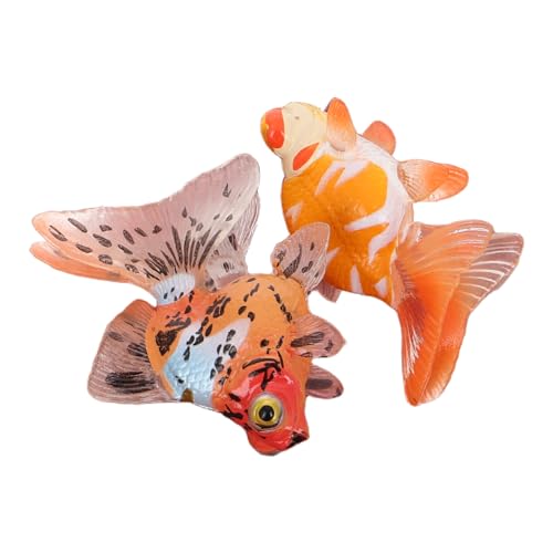 SKISUNO 2 Stück Miniatur- -Figuren, Modelle Für Kinder, Kunststoff-Fisch-Dekorationen Für Aquarien, Realistische Kunststoff-Fisch-Ornamente von SKISUNO