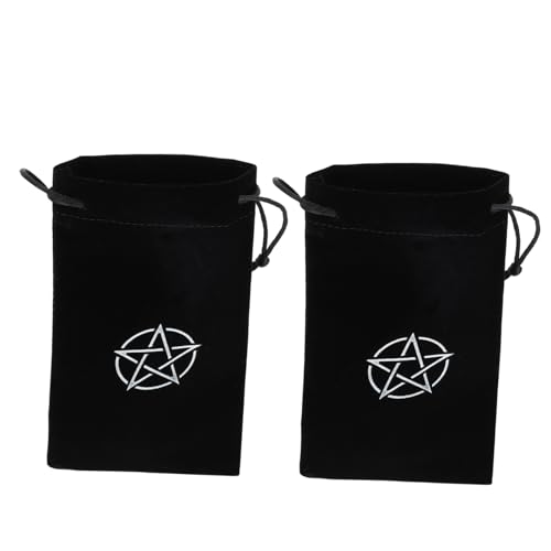SKISUNO 2 Stück Tarot Aufbewahrungsbeutel aus Schwarzem Waschbarem mit Symbol Motiv Kordelzug Stofftaschen für Tarotkarten Organizer Staubdicht und Langlebig SKISUNO 2 Stück Tarot Aufbewahrungsbeutel aus Schwarzem Waschbarem mit Symbol Motiv Kordelzug Stofftaschen für Tarotkarten Organizer Staubdicht und Langlebig von SKISUNO