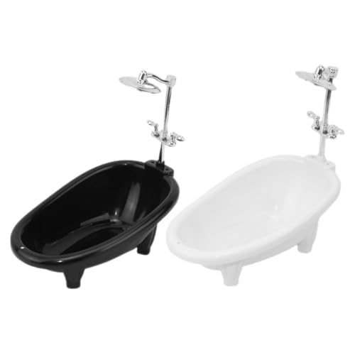 SKISUNO 2 Stück Teiliges Puppenhaus Badezimmer Mini Badewanne Set Realistische Miniatur Badewanne für Weiße und Schwarze als Puppenhaus Zubehör SKISUNO 2 Stück Teiliges Puppenhaus Badezimmer Mini Badewanne Set Realistische Miniatur Badewanne für Weiße und Schwarze als Puppenhaus Zubehör von SKISUNO
