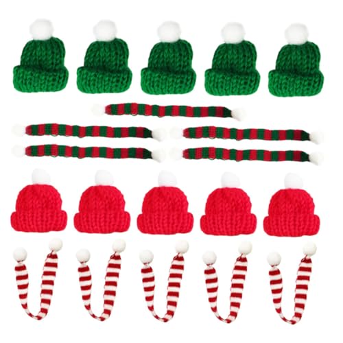 SKISUNO 20 Stück Teiliges Mini Strickmützen und Schal für Flaschendeko Weihnachtsmützen in Rot und Grün Handgefertigte Xmas Flaschen und Becherdekoration Festliche DIY Weihnachtsdeko SKISUNO 20 Stück Teiliges Mini Strickmützen und Schal für Flaschendeko Weihnachtsmützen in Rot und Grün Handgefertigte Xmas Flaschen und Becherdekoration Festliche DIY Weihnachtsdeko von SKISUNO