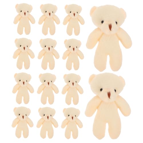 SKISUNO 20St Mini-Bär Kuscheltier Mini Bär Plüsch Kleiner Bär multifunktionale Bärenfiguren Spielzeug tragen winzig Little Bear Bär Ornament Spielzeug Bärenanhänger Spielzeug Stoff Beige von SKISUNO