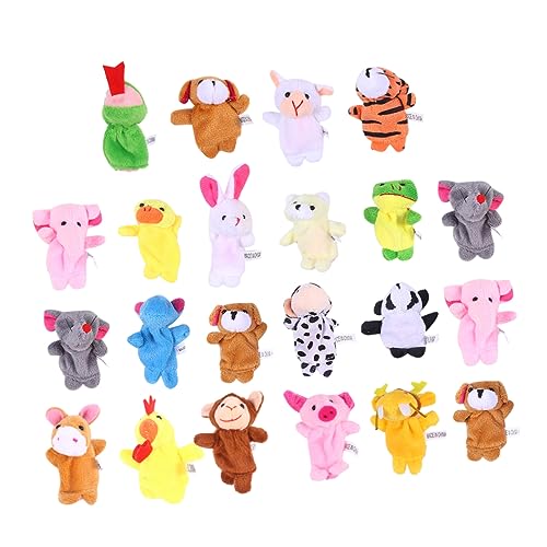 SKISUNO 22 Teiliges üsch Handpuppen Set Mit Tiermotiven Doppellagige Handpuppen Für Kleinkinder Cosplay Und Rollenspiele 12 Tierkreiszeichen Und 10 Zufällige Tiere von SKISUNO