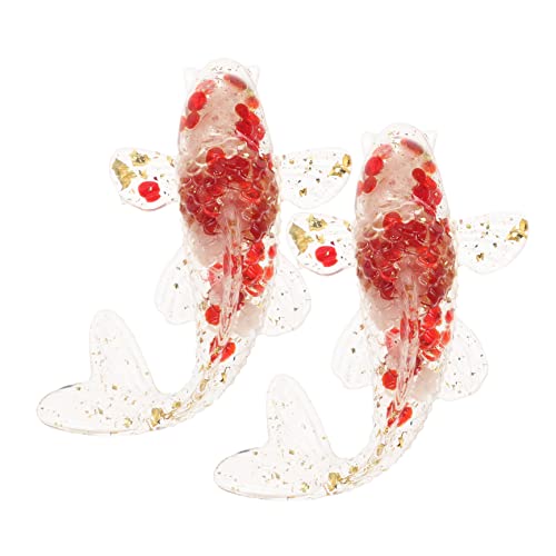 SKISUNO 2St Kristall-Koi-Fisch-Ornamente Aquarium-Ornamente Glockenspiel Tischfisch-Dekor bescherung Weihnachten geldgeschenke Weihnachten Tischfisch-Ornament Kristallfigur Harz-Leim rot von SKISUNO