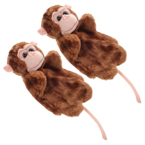 SKISUNO 2pcs Monkey Hand Puppet Plüsch Affenpuppe Kinder Rollenspiel Spielzeug Stoffpupper Spielzeug von SKISUNO