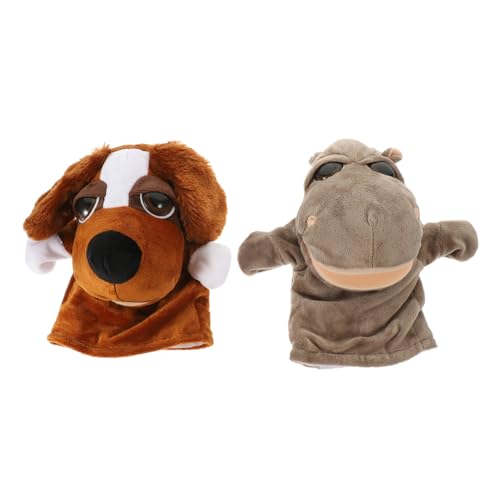 SKISUNO 2st Spielzeug Puppen Handpuppe Aus Stoff Mit Tiermotiv Tierische Handpuppe Tierpuppe Rollenspiel Handpuppe Geschichte Erzählende Marionette Cartoon-Marionette Plüsch von SKISUNO