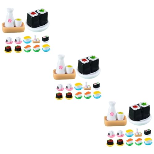 SKISUNO 36 STK Simuliertes Japanisches Sushi Mini- -Requisite Desktop-Ornament Sushi-modelldekorationen Für Zu Hause Mini-Sushi-Modell-dekor Miniatur-Display-Sushi-Modell Harz von SKISUNO