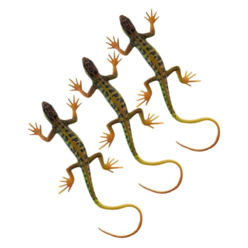 SKISUNO 3St Schlangen-Eidechsenskink Eidechsenfigur künstliche Reptilien-Eidechsenmodelle Chamäleon-Witzspielzeug realistische Eidechsenmodelle Reptilien-Tierfiguren Plastik von SKISUNO