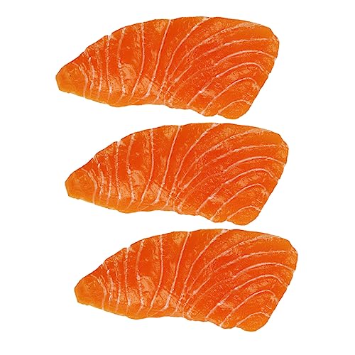 SKISUNO Hohe Gefälschte Lachs Scheiben 3 Stücke Simulation Lachs Modelle Für Restaurant Home Decor von SKISUNO