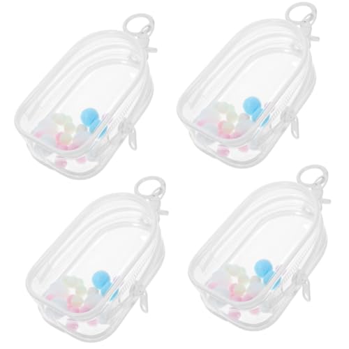 SKISUNO 4 Sätze Babytasche Zeigen Hängende Stofftieraufbewahrung tragbare kleine Puppentasche Sparer Mini-Display Tragetasche für Puppen Doll Tragetasche kleine Tasche Puppenzubehör PVC von SKISUNO