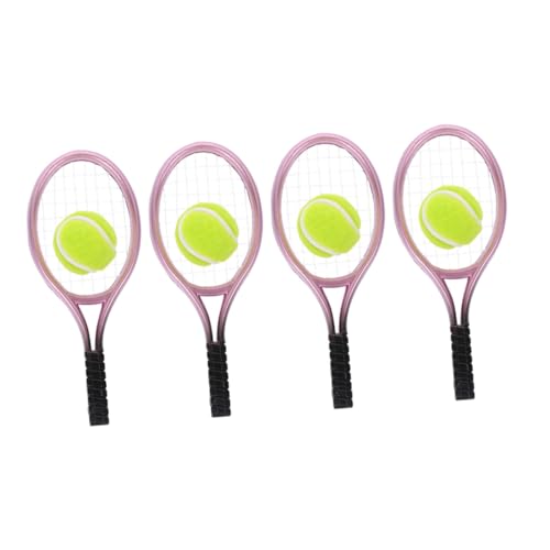 SKISUNO 4 Sätze Miniatur Tennis Schläger und Ball Set Detailgetreues Puppenhaus Zubehör Pädagogisches Sportspielzeug für Tragbar Fördert Hand Auge Koordination und Motorische Fähigkeiten SKISUNO 4 Sätze Miniatur Tennis Schläger und Ball Set Detailgetreues Puppenhaus Zubehör Pädagogisches Sportspielzeug für Tragbar Fördert Hand Auge Koordination und Motorische Fähigkeiten von SKISUNO