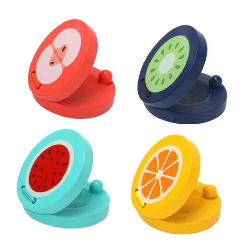 SKISUNO 4 Stück Teiliges Holz Fingerkastagnetten mit Bunten Früchten Sicher für Kleinkinder Musikalisches Lernspielzeug und Farberkennung für Jungen und Mädchen SKISUNO 4 Stück Teiliges Holz Fingerkastagnetten mit Bunten Früchten Sicher für Kleinkinder Musikalisches Lernspielzeug und Farberkennung für Jungen und Mädchen von SKISUNO