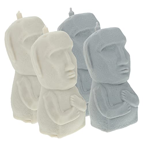 SKISUNO 4pcs Moai Handspielzeug Interessanter Stressabbau Spielzeug Rock Mann Squeeze Spielzeug Flexibler Squeeze Spielzeug von SKISUNO