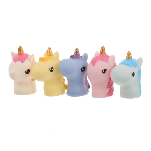 SKISUNO 5-teiliges Einhorn-Tier-fingerpuppen-Set, Tiere, Puppenspiel, Theater-Requisiten, Fingerpuppen, Requisiten Für Kinder, Party-gefälligkeiten von SKISUNO