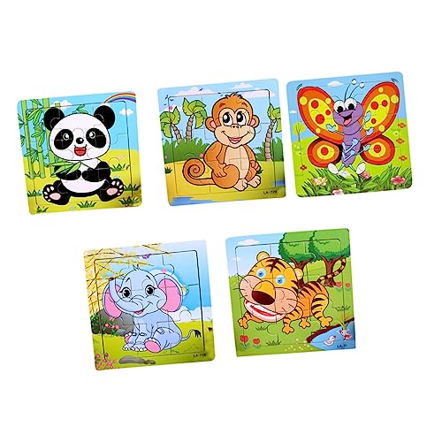 SKISUNO 5st Puzzle-Spielzeug Tiere Spielzeug Kinderrätsel Tierische Rätsel Puzzles Für Kinder Spielzeuge Kinder Rätsel Kinderspielzeug Pädagogisches Spielzeug Hölzern von SKISUNO