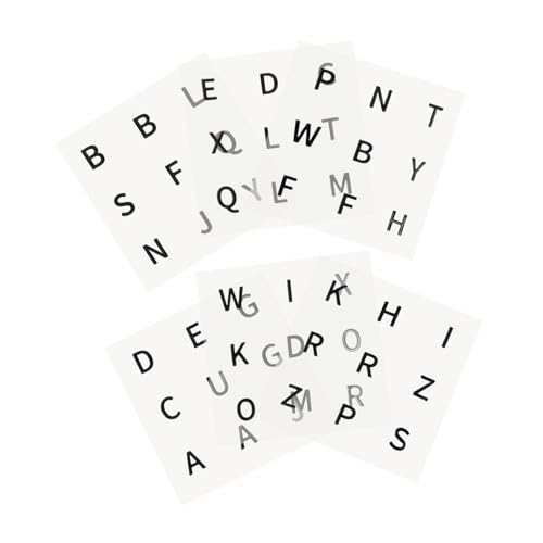 SKISUNO Vinyl-buchstabenaufkleber für Puzzle-würfel 6 Bögen Konvexe Abziehbilder Alphabet-Aufkleber mit Großer Schrift für Sehbehinderte Würfelspielzeuge Schwarz von SKISUNO