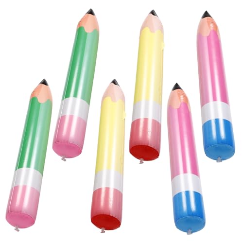 SKISUNO 6 Stück Aufblasbare Jumbo Bleistiftballons Teilig PVC Robust Kinderfreundliche Schulanfang Dekoration Klassenzimmerdeko Leichte Aufblasbare Buntstifte für Party und Foto Requisiten SKISUNO 6 Stück Aufblasbare Jumbo Bleistiftballons Teilig PVC Robust Kinderfreundliche Schulanfang Dekoration Klassenzimmerdeko Leichte Aufblasbare Buntstifte für Party und Foto Requisiten von SKISUNO