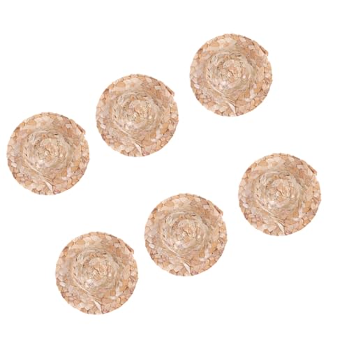 SKISUNO 6 Stück Handgefertigte Mini Strohhüte Geflochtene Puppenhüte mit Breiter Krempe für DIY Bastelprojekte Puppenhaus Zubehör und Spielzeugdekoration SKISUNO 6 Stück Handgefertigte Mini Strohhüte Geflochtene Puppenhüte mit Breiter Krempe für DIY Bastelprojekte Puppenhaus Zubehör und Spielzeugdekoration von SKISUNO