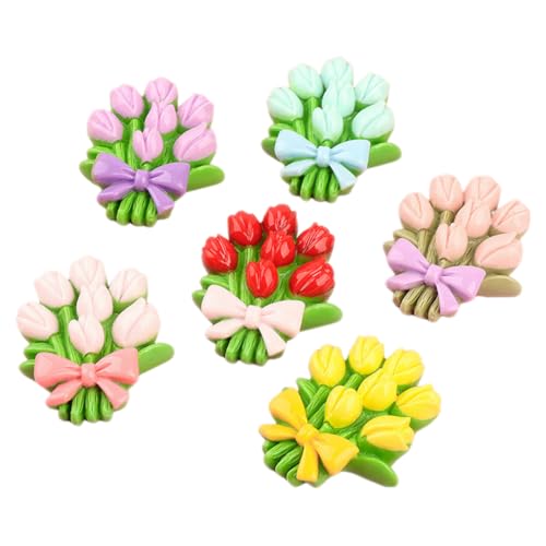 SKISUNO 6 Stück Künstlicher Blumenstrauß Für Handyhüllen Dekor DIY Charms Handy Anhänger Handy Shell Ornamente Charms Für Schmuckherstellung DIY Handy Cover Charms Telefon Cover von SKISUNO