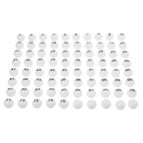 SKISUNO 75 Stück Teiliges Nummerierte Kunststoff Losekugeln für Partyspiele Langlebige Weiße Bälle mit Klaren Zahlen für Heimpartys und Raffle Spiele SKISUNO 75 Stück Teiliges Nummerierte Kunststoff Losekugeln für Partyspiele Langlebige Weiße Bälle mit Klaren Zahlen für Heimpartys und Raffle Spiele von SKISUNO