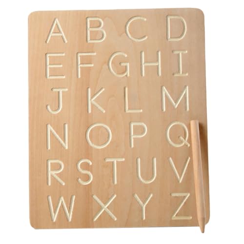 SKISUNO Alphabet Lernspielzeug Frühe Pädagogische Schreibtafel Für Holz Brett Für Buchstaben Und Rechtschreibung Für Briefunterricht Und Motorische Fähigkeiten von SKISUNO