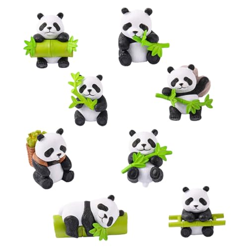 SKISUNO Cartoon mit Panda Figuren Miniatur Harz Panda Kuchenaufsätze Figuren Feengarten Harz Figuren Tiere für die Innenausstattung von Bonsai Mikrolandschaften Party Dekorationen von SKISUNO