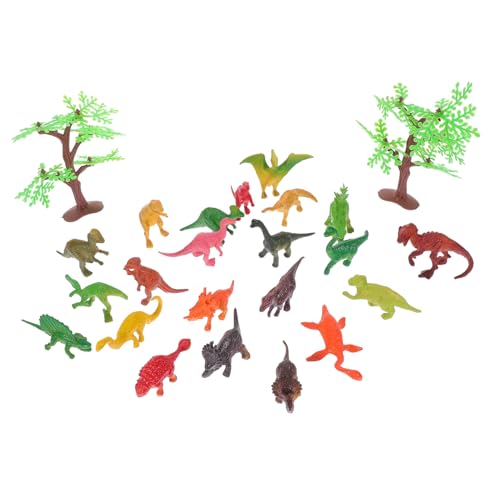 SKISUNO 22 Teiliges Mini Dinosaurier Spielset Realistische Dinosaurier Figuren Und Baum Modell Für Simulation Dinosaurier Für Kreatives von SKISUNO