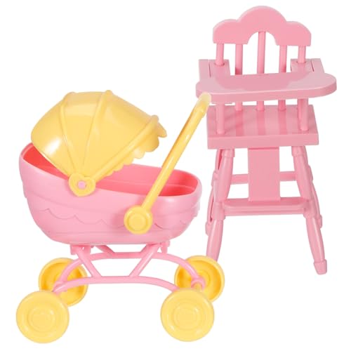 SKISUNO Doll High Chair und Stroller Toy Miniatur Puppenwagen für Kleinkinder Leicht und Tragbar Realistisches Design Vielseitige Spielmöglichkeiten für Puppenhaus Zubehör SKISUNO Doll High Chair und Stroller Toy Miniatur Puppenwagen für Kleinkinder Leicht und Tragbar Realistisches Design Vielseitige Spielmöglichkeiten für Puppenhaus Zubehör von SKISUNO
