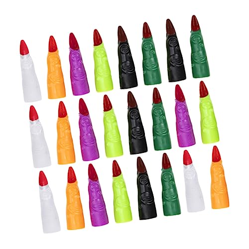 SKISUNO Falsche Partyzubehör Halloween Finger Abdeckung Bunte Halloween Maskerade Liefert Grusel Grusel Hexen Nägel Gefälschte Finger Gruselige Zombie Fingerkrallen Zombie Abdeckungs von SKISUNO