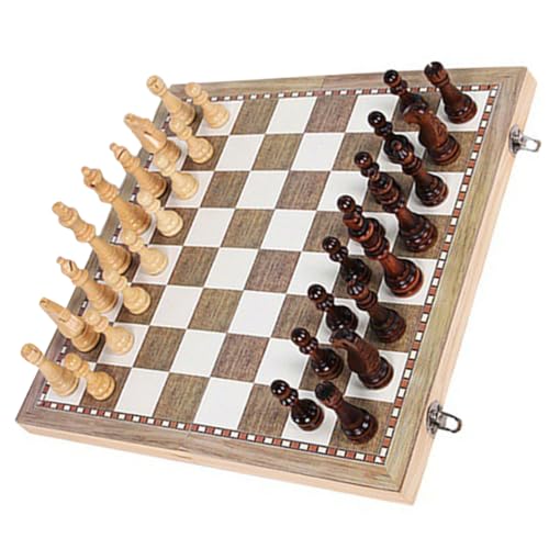 SKISUNO Faltbares Holz Schachspiel Tragbares Internationales Schachbrett Langlebiges Multifunktionales Spielbrett für Erwachsene für Reisen und Freizeit SKISUNO Faltbares Holz Schachspiel Tragbares Internationales Schachbrett Langlebiges Multifunktionales Spielbrett für Erwachsene für Reisen und Freizeit von SKISUNO