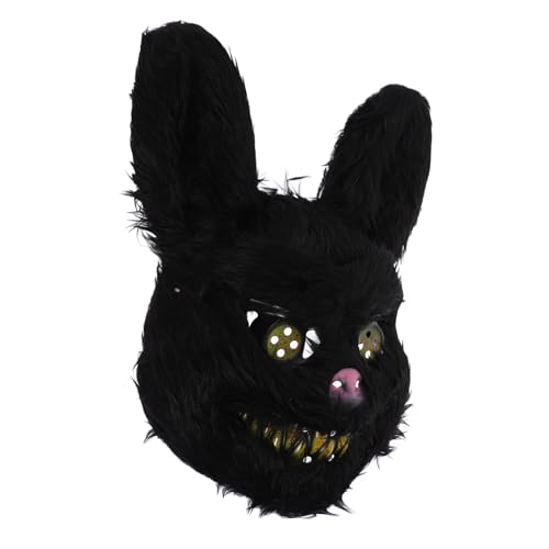 SKISUNO Hasenmaske Hasen-cosplay Hasenohrmaske Tier-cosplay-maske Mardis-maske Hase Gesichtsmaske Schreckliche Maske Hacker-maske Abschlussball Maske Led-maskenkostüm Pelziger Hase Plüsch von SKISUNO