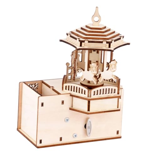SKISUNO Holz DIY Musikspieluhr mit Handkurbel Puzzle Karussell Kreatives Einfache Montage Dekoratives Holzmodell für Zuhause SKISUNO Holz DIY Musikspieluhr mit Handkurbel Puzzle Karussell Kreatives Einfache Montage Dekoratives Holzmodell für Zuhause von SKISUNO