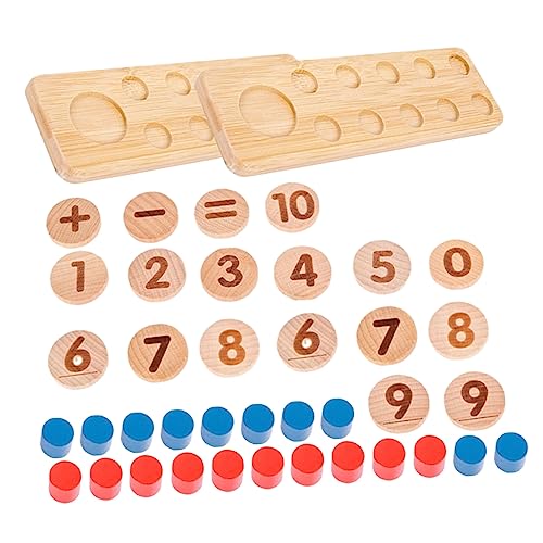 SKISUNO Holz Mathe Spielzeug Set Für Kinder Kognitives Lernspielzeug Für Die Frühe Bildung Montessori Zähl Und Rechenspiel Aus Holz Pädagogisches Vorschulspielzeug von SKISUNO