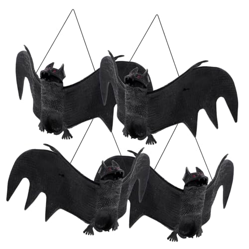 SKISUNO Halloween Bat Set 4 stücke Realistische Gefälschte Fledermäuse Verzierungen für Party Versorgung Decor von SKISUNO