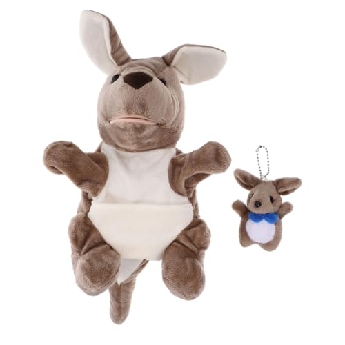 SKISUNO Känguru-Handpuppenspielzeug Tierpuppenhandschuh Plüsch vorgeben Spielzeug Geburtstagsgeschenk Kinder Spielzeug Kleinkindspielzeug Cartoon-Handpuppe Rollenspiel Handpuppe von SKISUNO