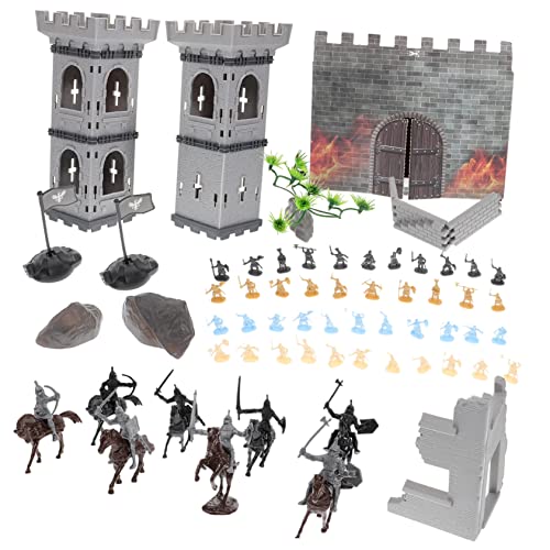 SKISUNO Menschenmodell Miniaturen Mittelalterliche Burg Ritter Actionfigur Spielzeug Sandtisch Burg Mikrofiguren Kinder Soldatenmodelle Winzige Ritterfiguren Mikro Landschaftsbau von SKISUNO