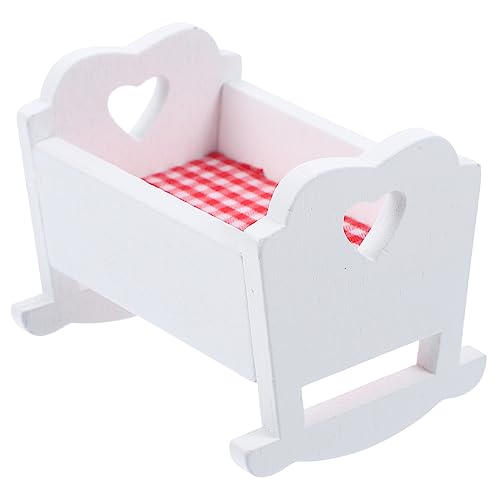 SKISUNO Mini Babybett Für Puppen Winziges Bett Modell Aus Realistische Miniatur Requisite Für Puppenhaus Perfekte Schlafgelegenheit Für Kleine Freunde Ideal Für Kreative von SKISUNO