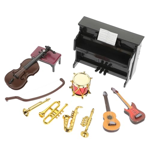 SKISUNO 11 Teiliges Set Miniatur Musikinstrumente Für Puppenhäuser Dekorative Spielzeuge Für Perfekt Für Fantasievolles Und Kreative Einrichtung Von Miniaturwelten von SKISUNO