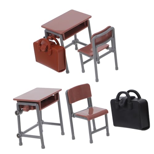 SKISUNO Miniatur Klassenzimmer Möbel aus Kunststoff Handgefertigte Miniatur Schreibtische Stühle und Rucksäcke Realistische Puppenhaus Schulmöbel Kompakt und Leicht SKISUNO Miniatur Klassenzimmer Möbel aus Kunststoff Handgefertigte Miniatur Schreibtische Stühle und Rucksäcke Realistische Puppenhaus Schulmöbel Kompakt und Leicht von SKISUNO