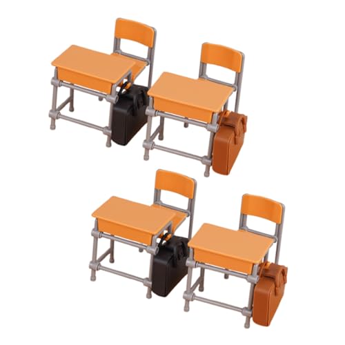 SKISUNO Miniatur Puppenhaus Möbel Gelbe Tische Stühle Rucksäcke Realistische Kunststoff Klassenzimmer Modelle Tragbar Vielseitig für Puppenhaus Dekor und Lernspielzeug SKISUNO Miniatur Puppenhaus Möbel Gelbe Tische Stühle Rucksäcke Realistische Kunststoff Klassenzimmer Modelle Tragbar Vielseitig für Puppenhaus Dekor und Lernspielzeug von SKISUNO