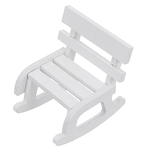 SKISUNO Miniatur Schaukelstuhl Holz Weiß Puppenhaus Zubehör Detailreiches Modell für Wohnzimmer Mikro Landschaft Dekoration für Sammler SKISUNO Miniatur Schaukelstuhl Holz Weiß Puppenhaus Zubehör Detailreiches Modell für Wohnzimmer Mikro Landschaft Dekoration für Sammler von SKISUNO