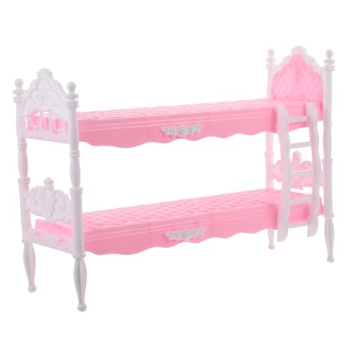 SKISUNO Prinzessin Puppe Etagenbett Modell Puppenhaus Zubehör Puppe Etagenbett Für Mädchen Miniatur Puppenhaus Möbel Rollenspiel Puppenbett von SKISUNO