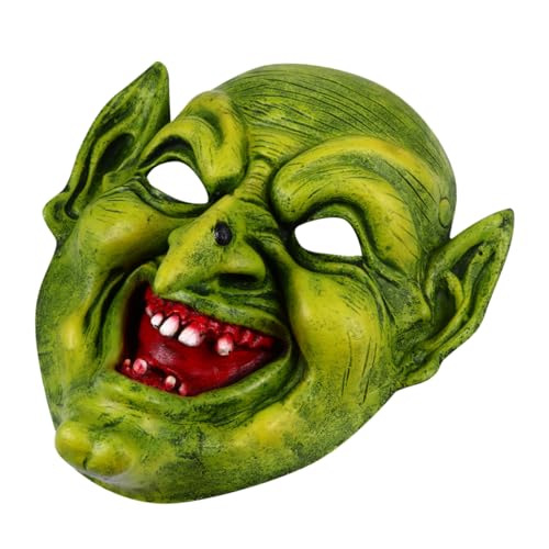 SKISUNO Pu Schaum Böse Horror Hexenmaske Hexenkopfmaske Hexengesichtsmaske Halloween Kopfmaske Cosplay Kopfmaske Gruselige Kopfmaske Halloween Gesichtsmaske Halloween von SKISUNO